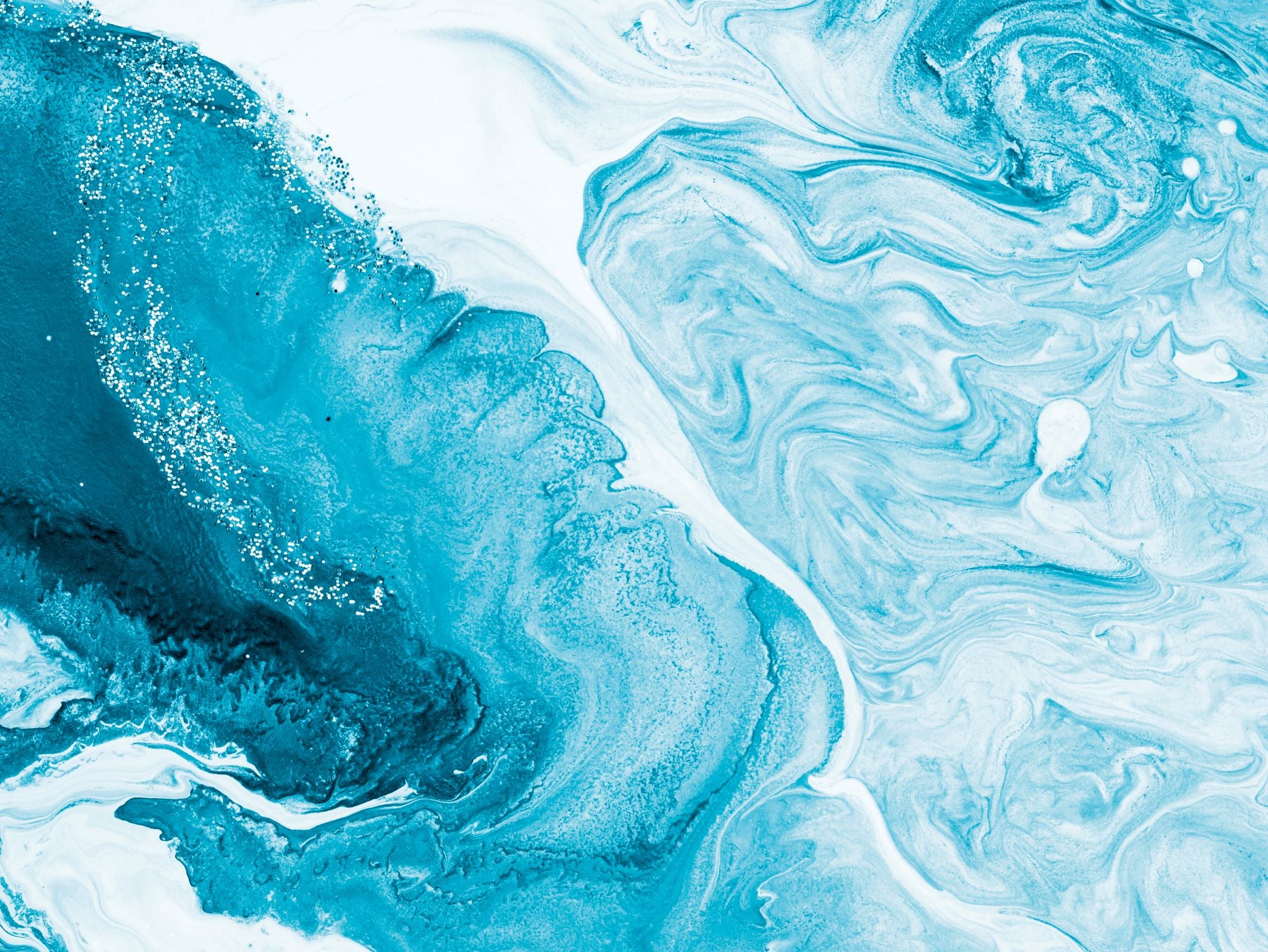 Abstract Blue Ocean Flow Art