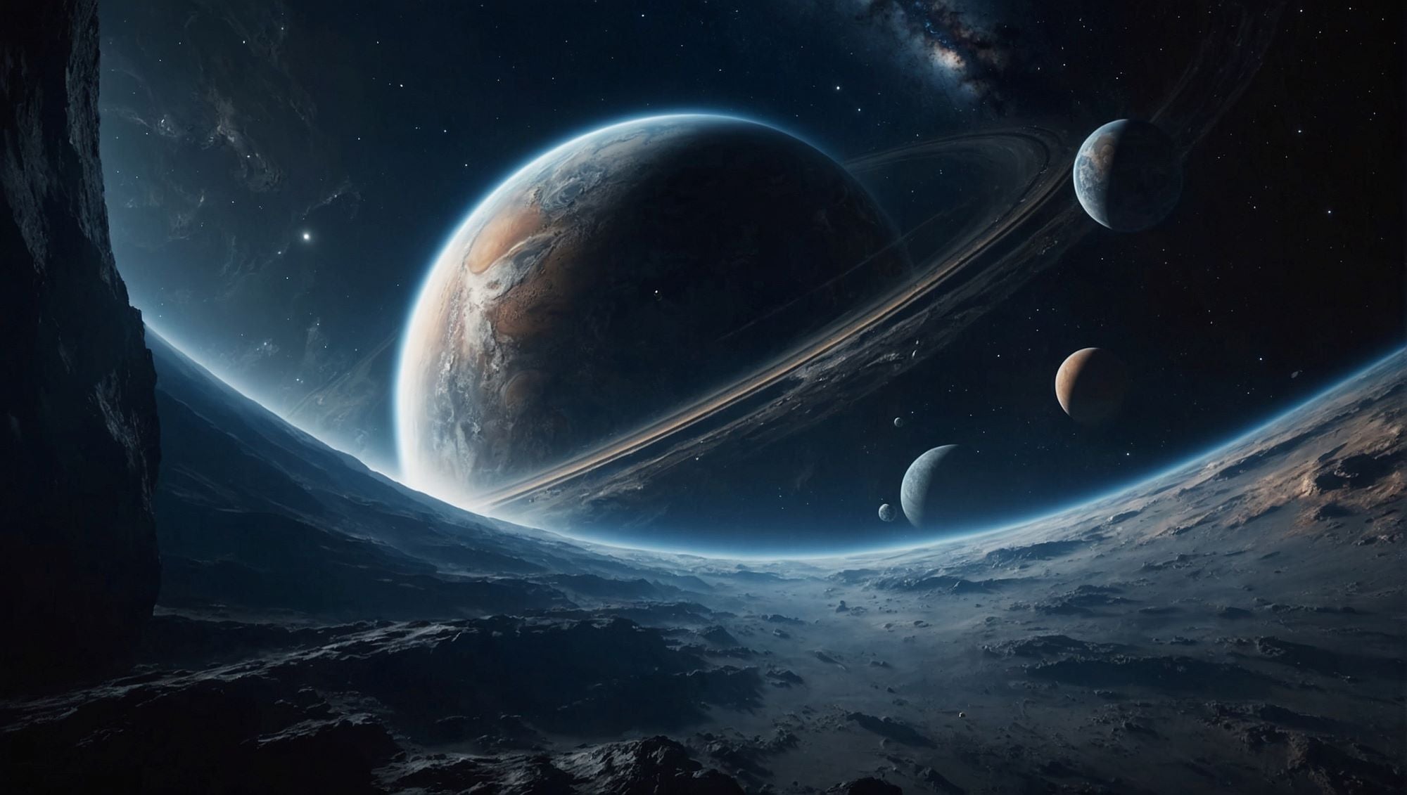 Majestic View of Planets and Rings