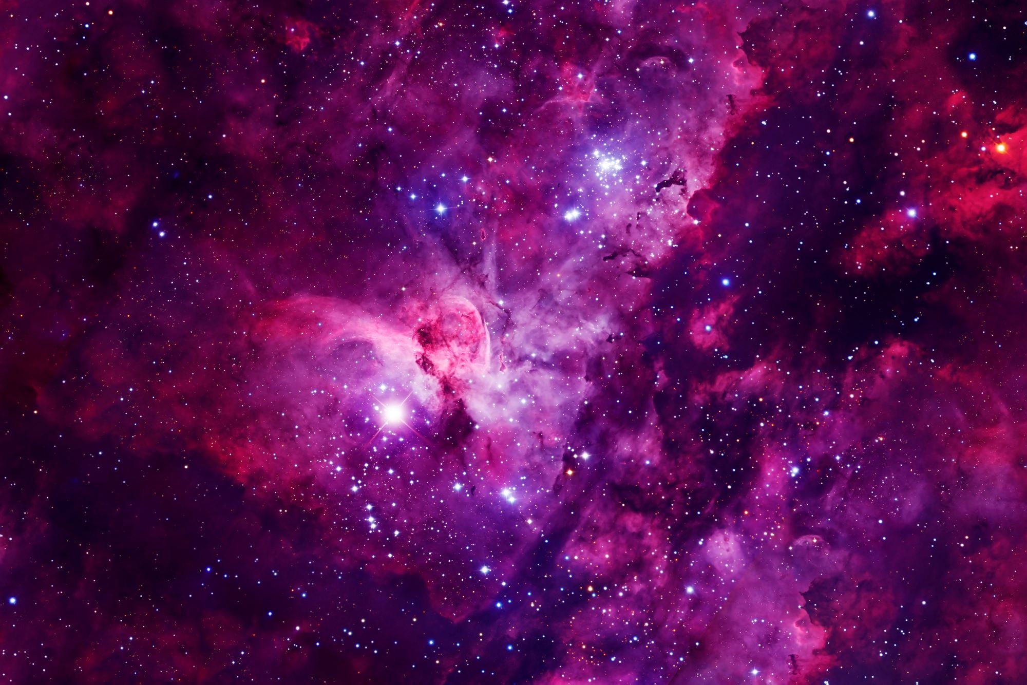 Vivid Purple and Pink Cosmic Nebula