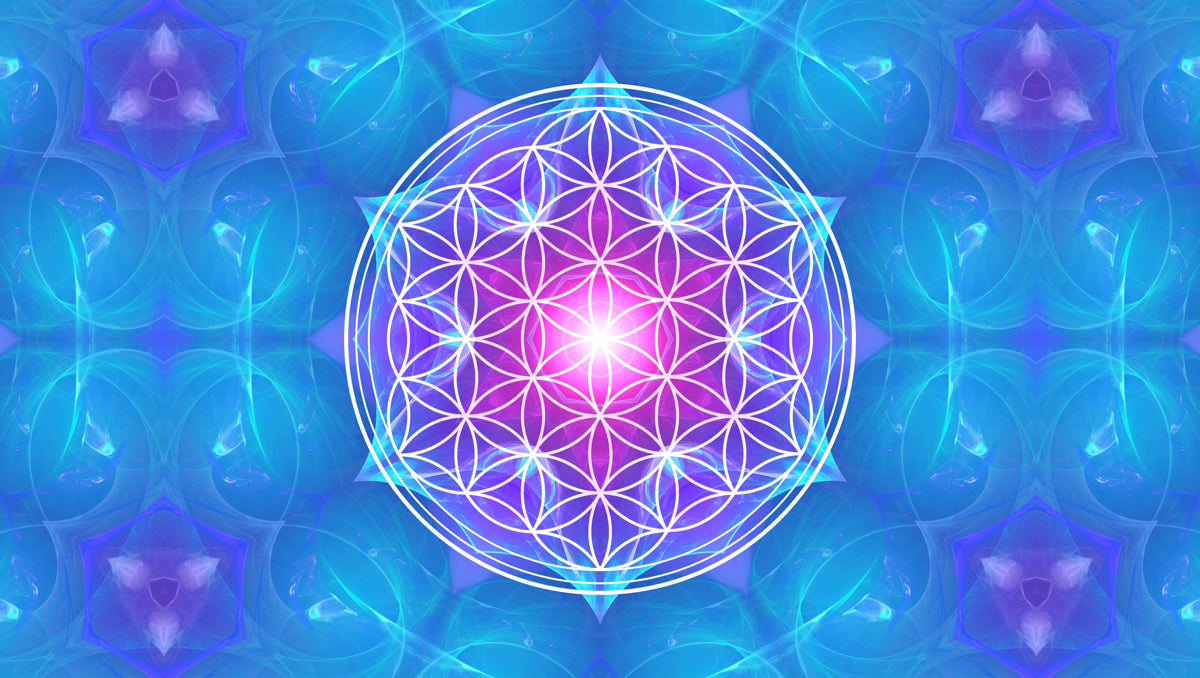 Sacred Geometry Mandala in Neon Aura Glow