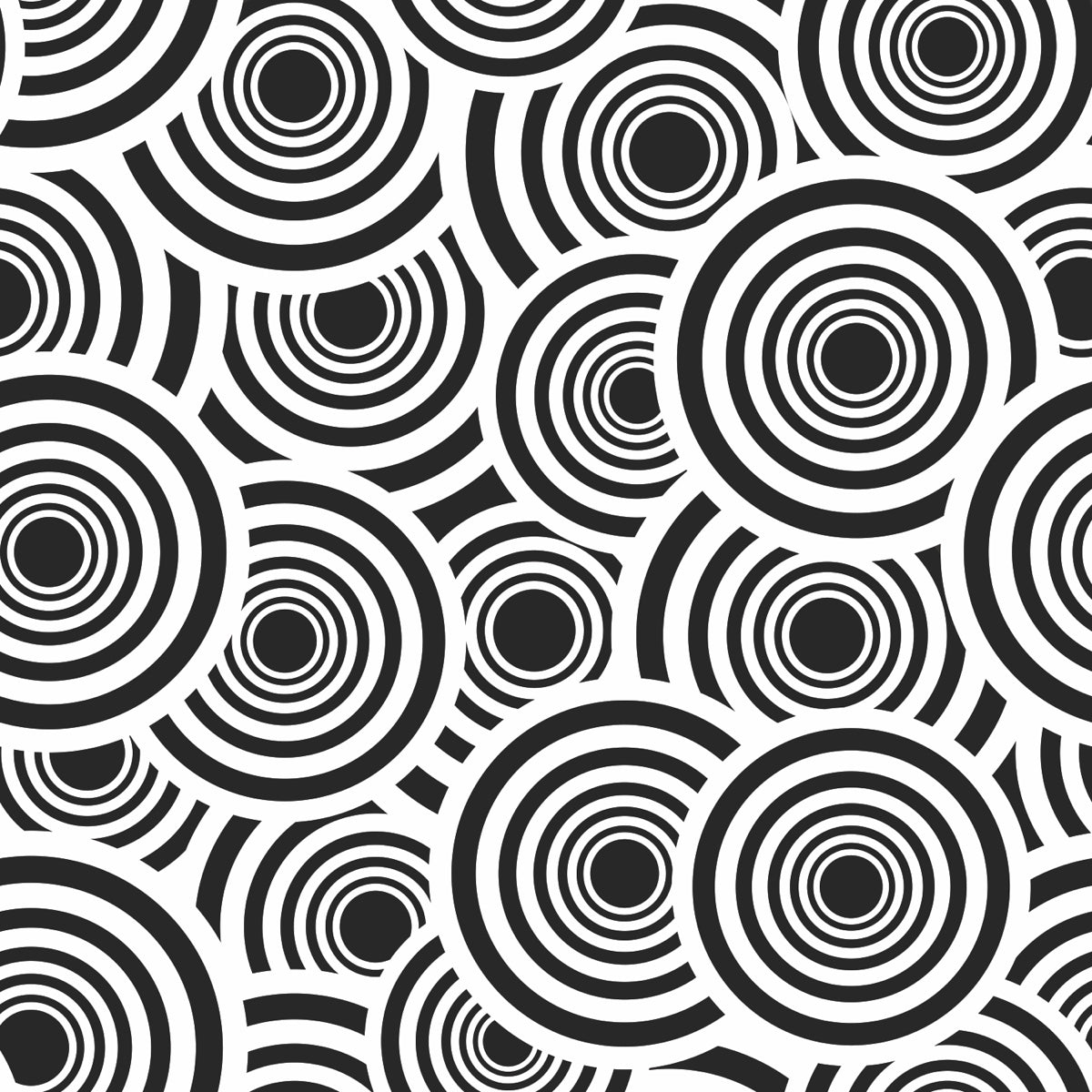 Bold Black and White Concentric Circle Pattern