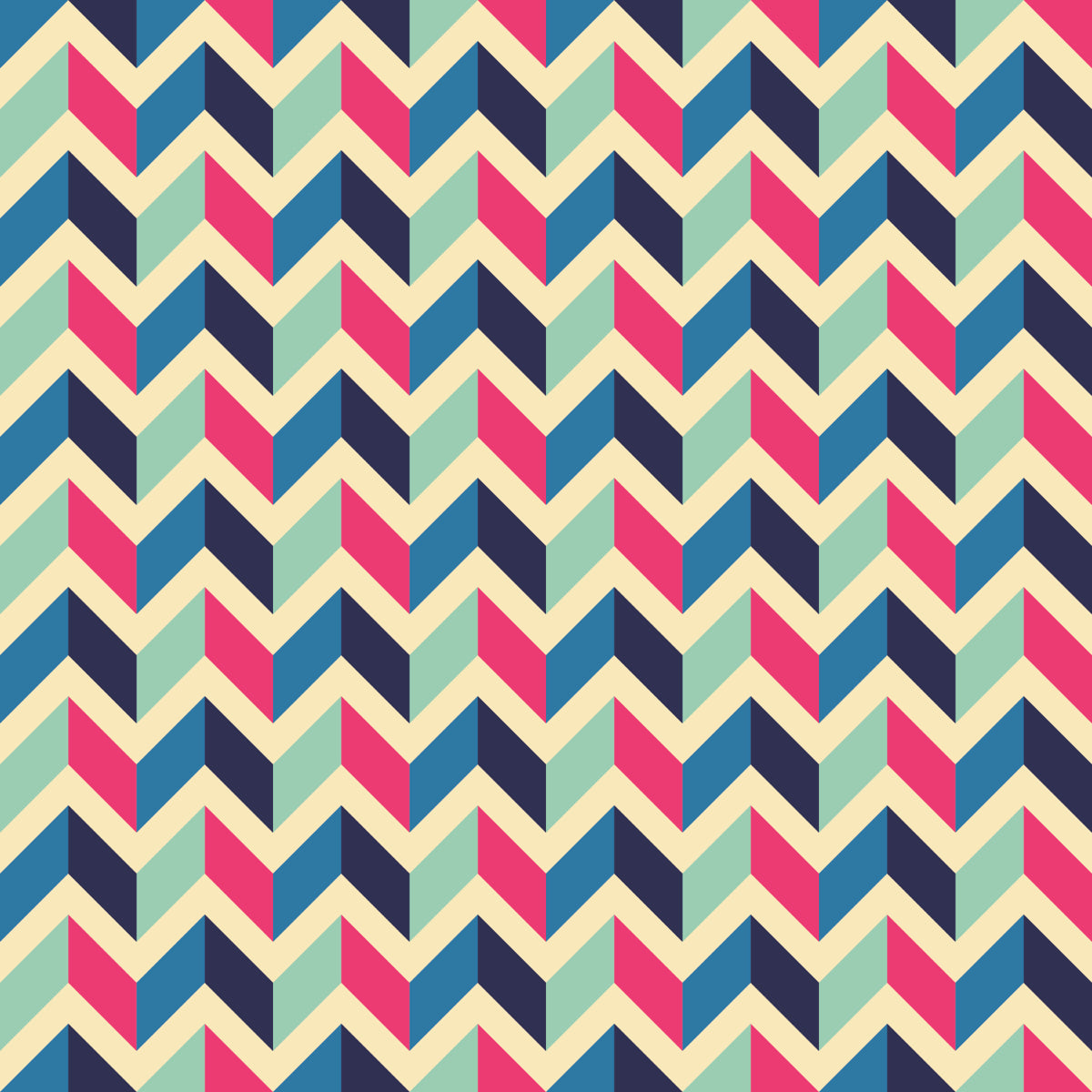 Retro Zigzag Chevron Pattern in Bold Colors