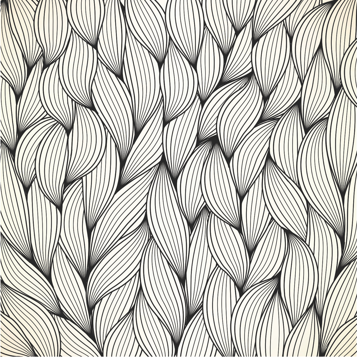 Elegant Leaf Weave Pattern in Black & White