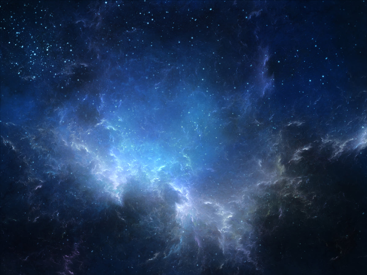 Deep Blue Cosmic Nebula Galaxy Background