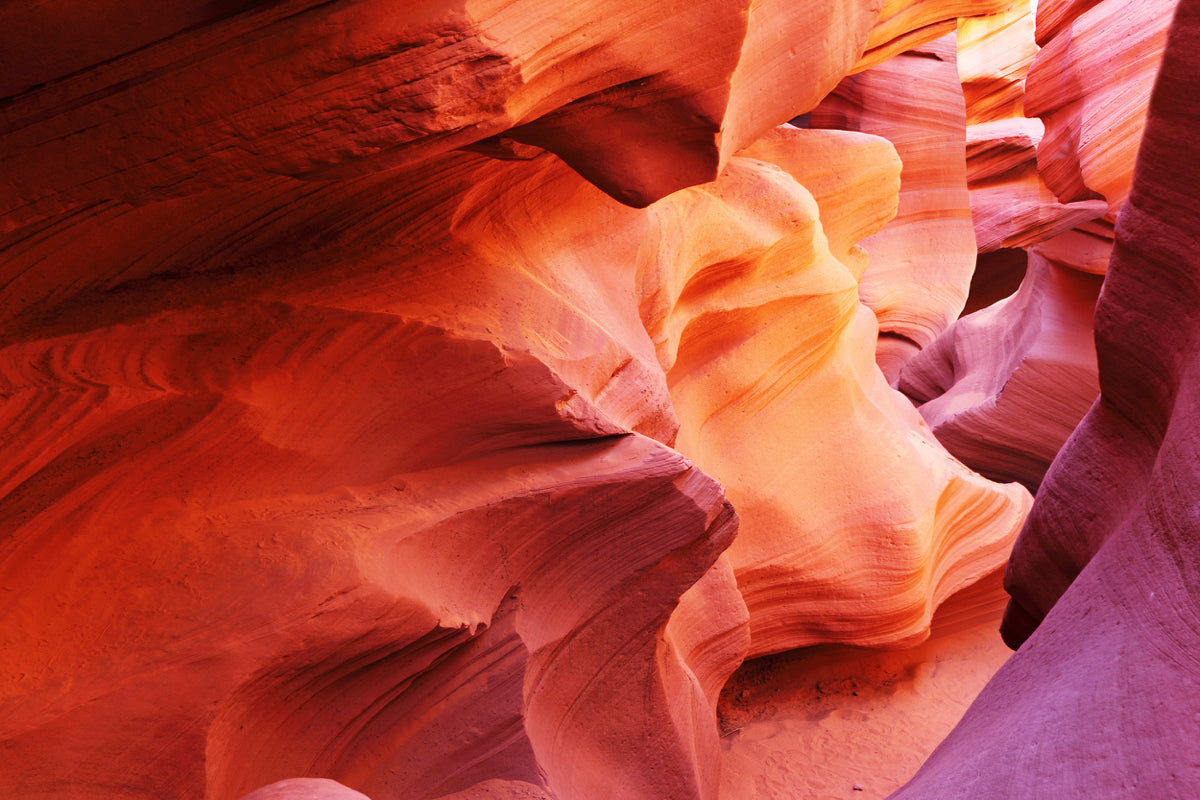 Sunlit Sandstone Curves of Antelope Canyon