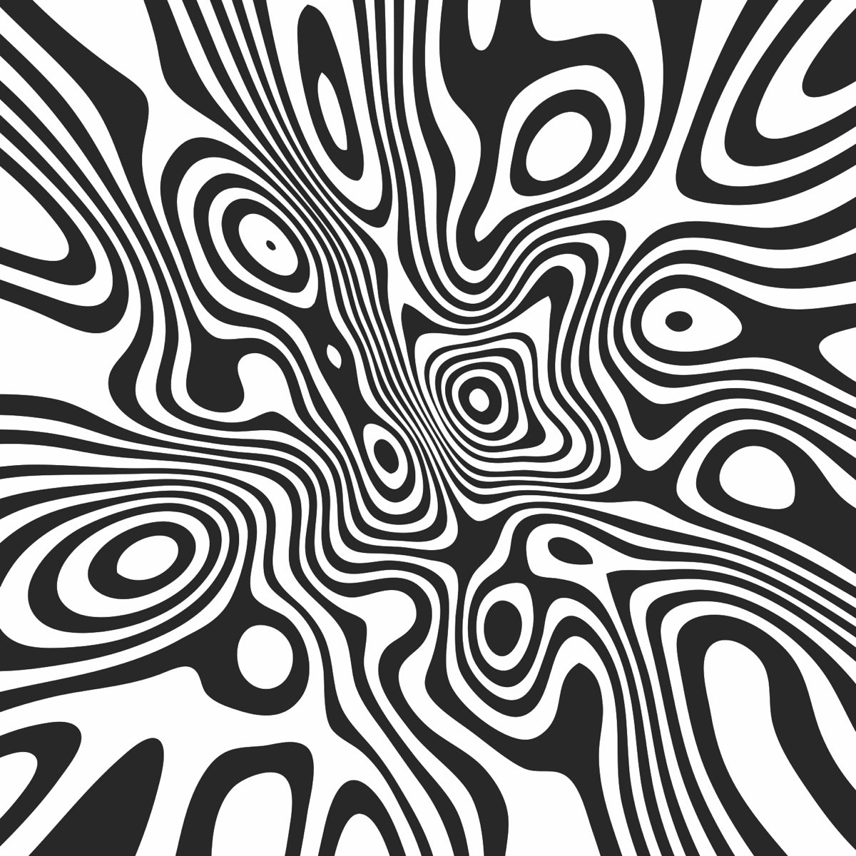 Psychedelic Black and White Optical Illusion Art