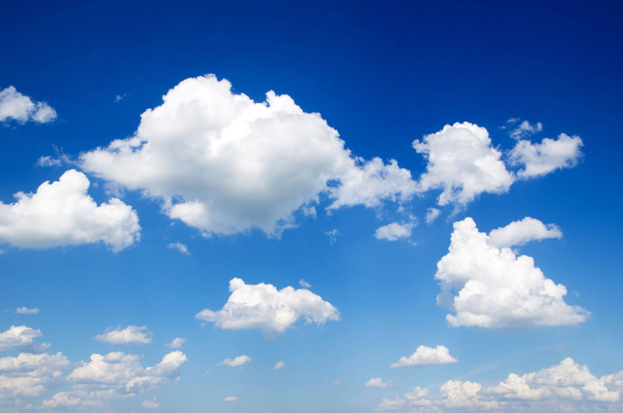 Bright Blue Sky and Clouds