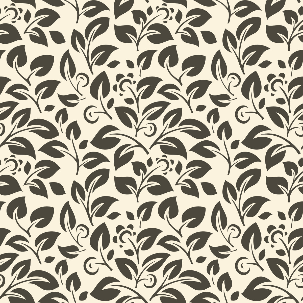 Elegant Beige & Brown Floral Leaf Pattern