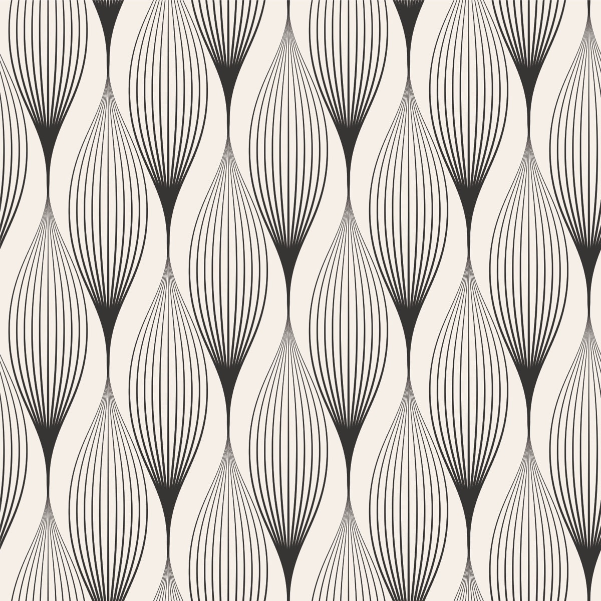 Elegant Black & White Onion Curve Pattern