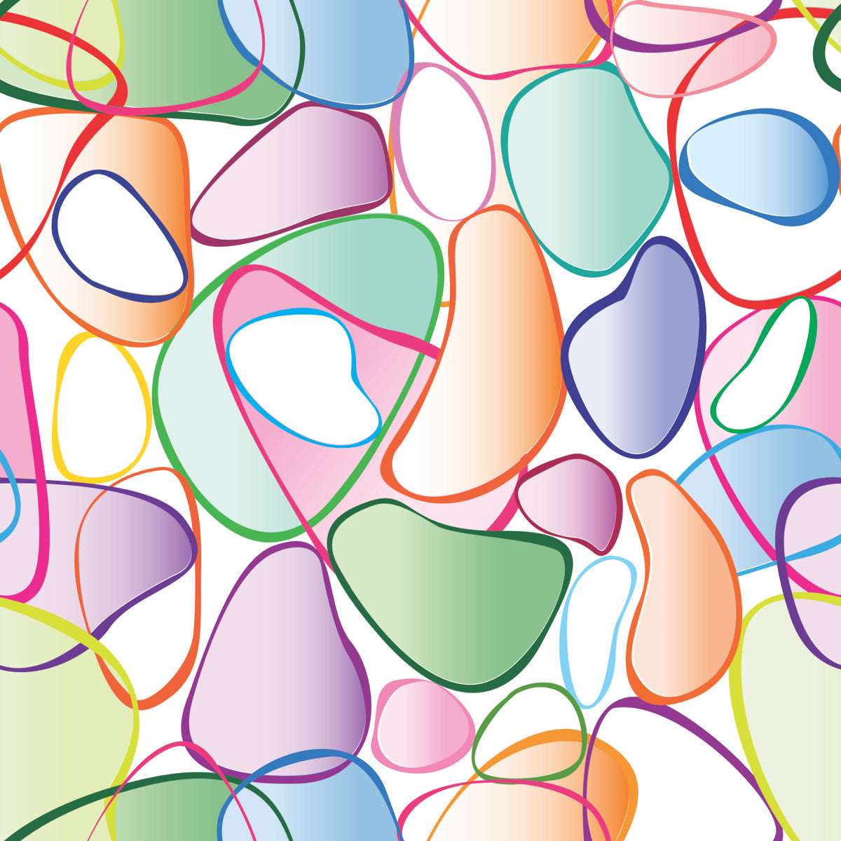 Abstract Colorful Pebble Pattern for Interiors