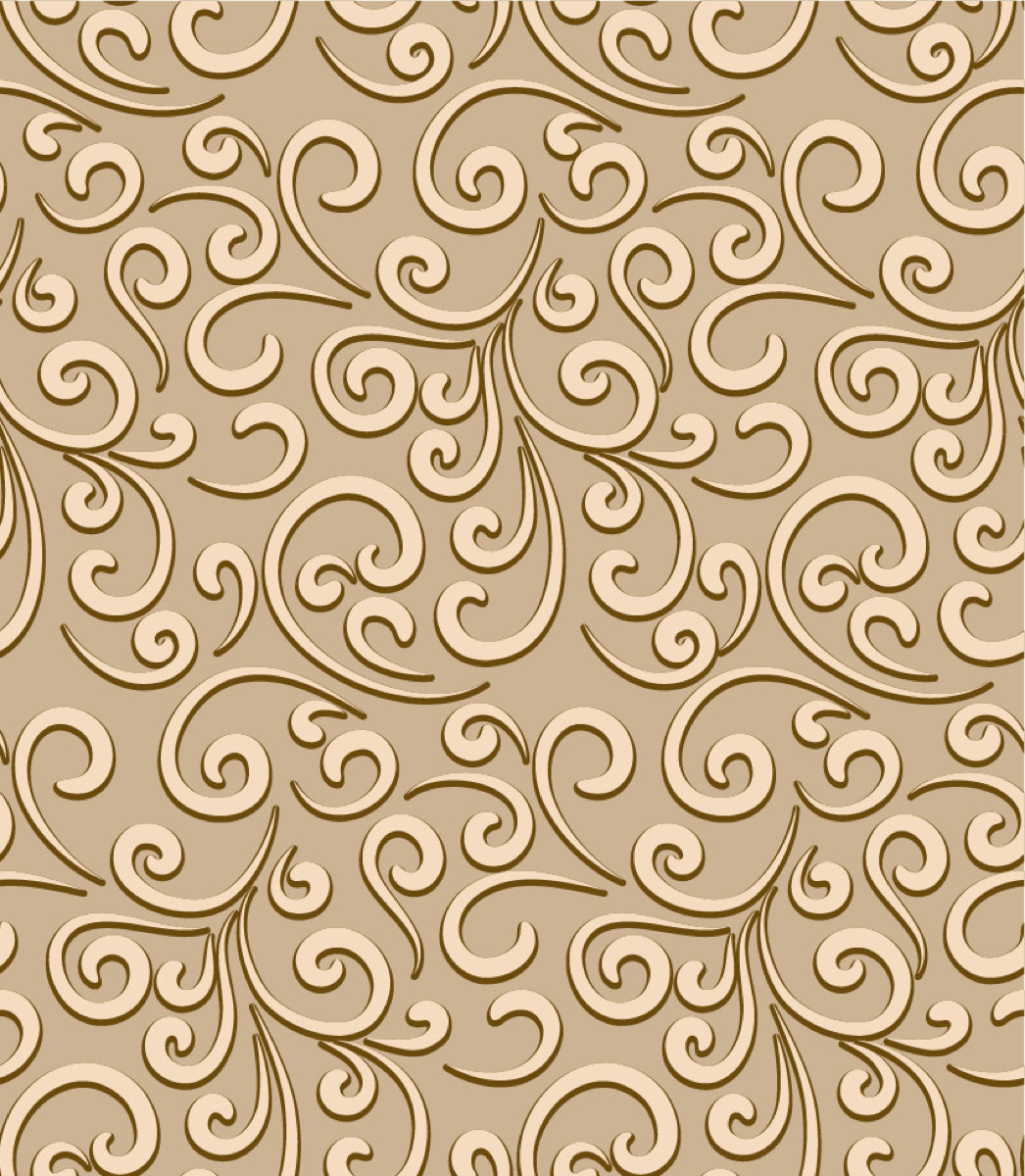 Classic Beige Scroll Pattern with Curved Motifs