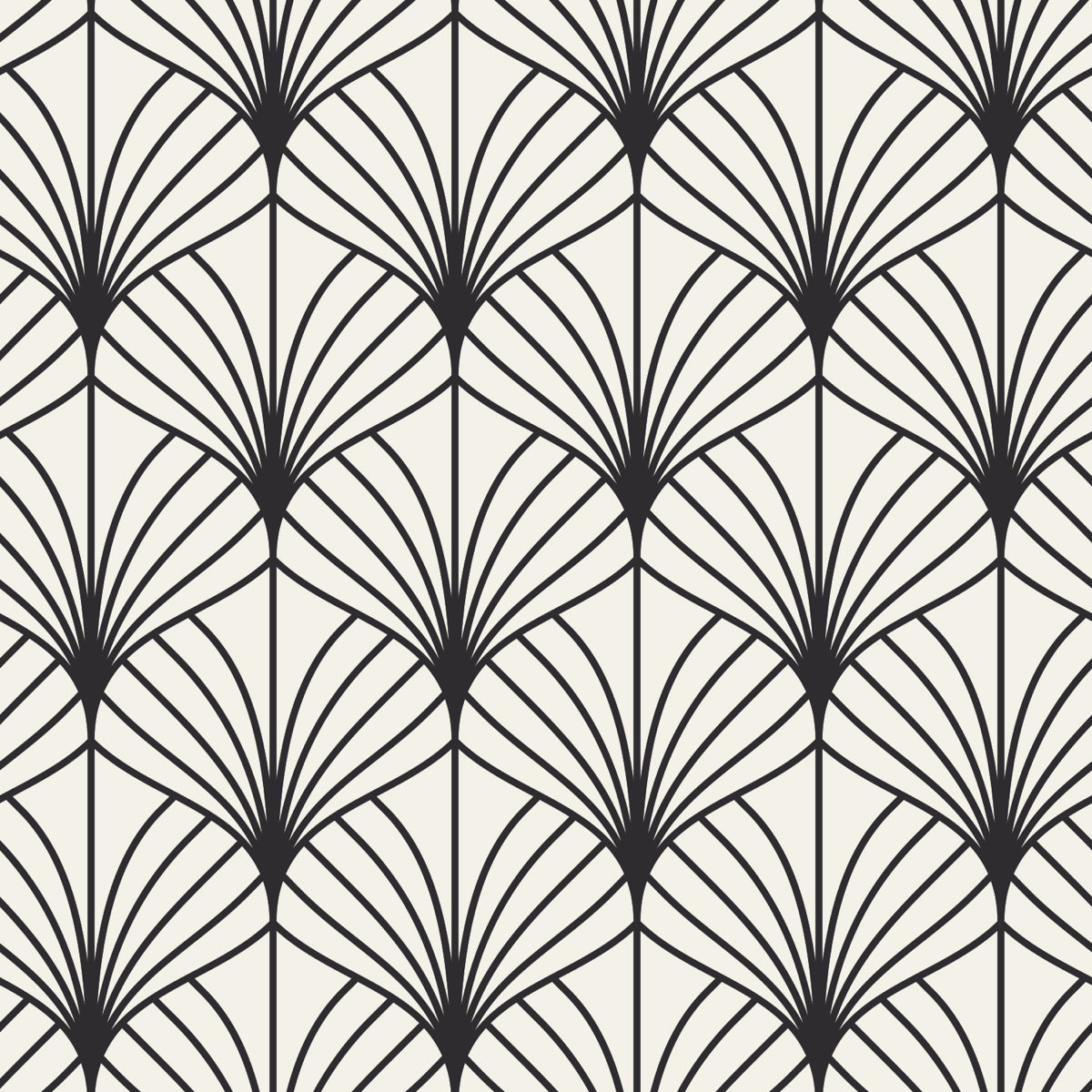 Elegant Art Deco Black & White Geometric Pattern