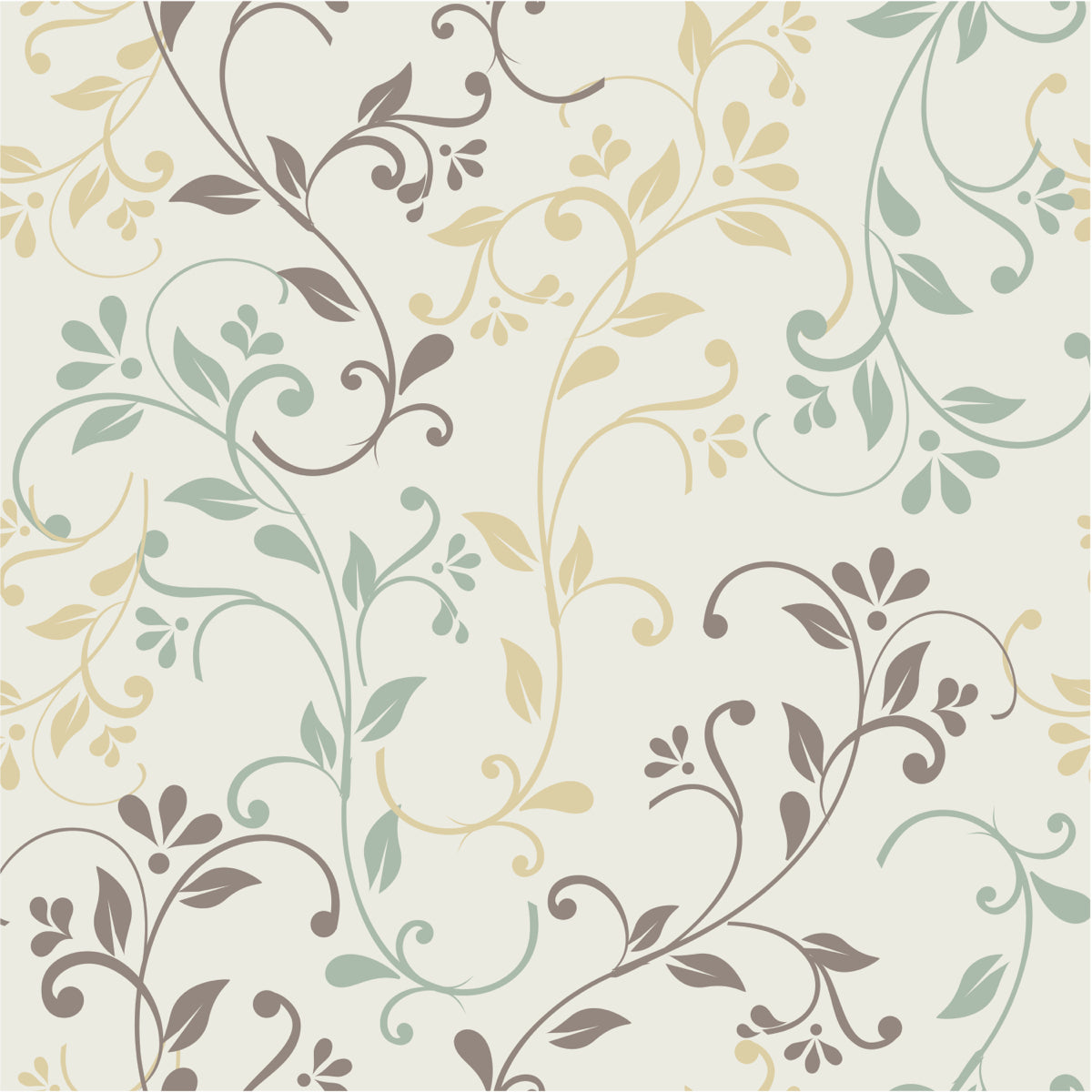Elegant Beige Floral Vine Pattern Design
