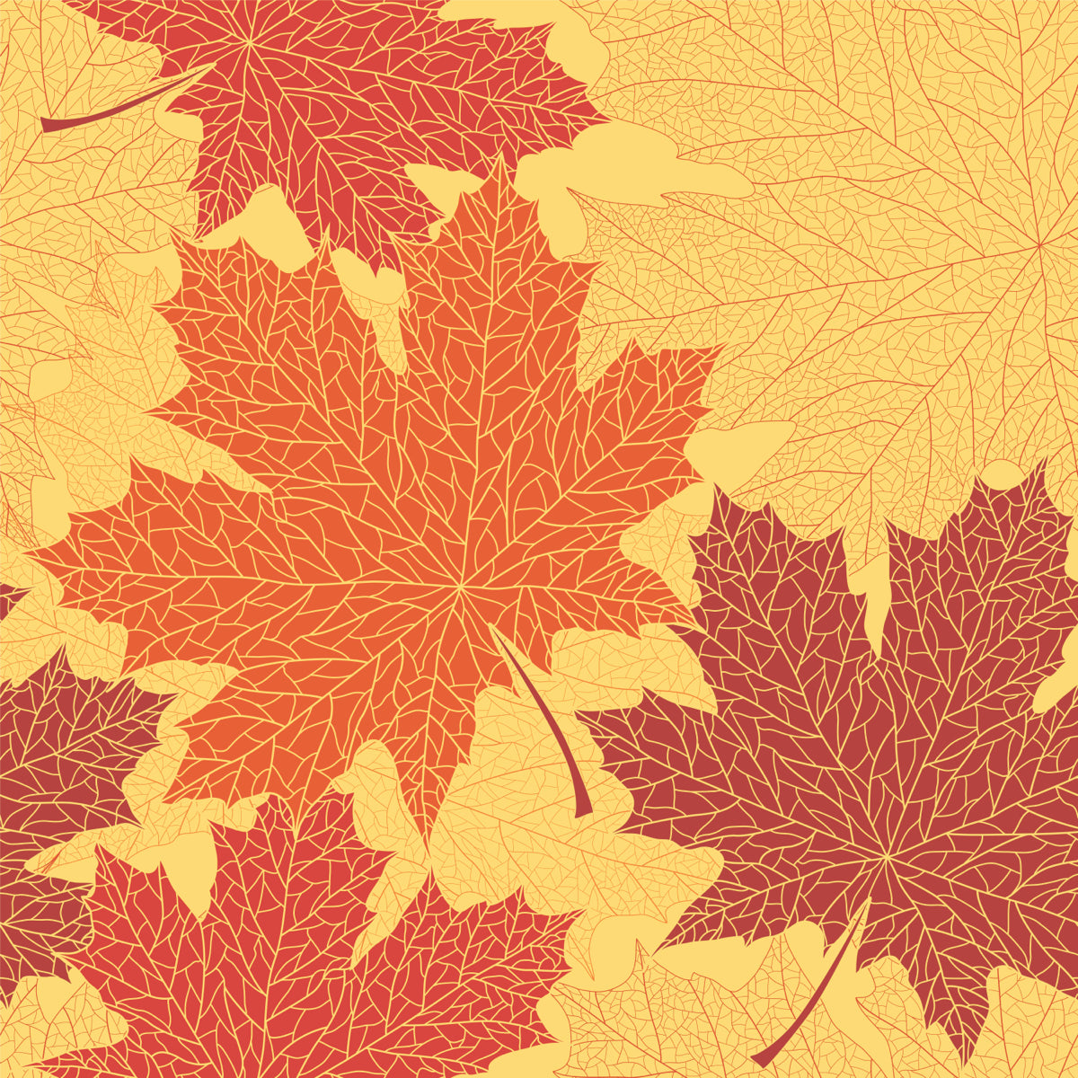 Autumn Maple Leaves Pattern in Warm Colors