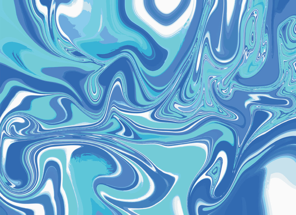 Ocean Wave Fusion – Blue Fluid Art Design