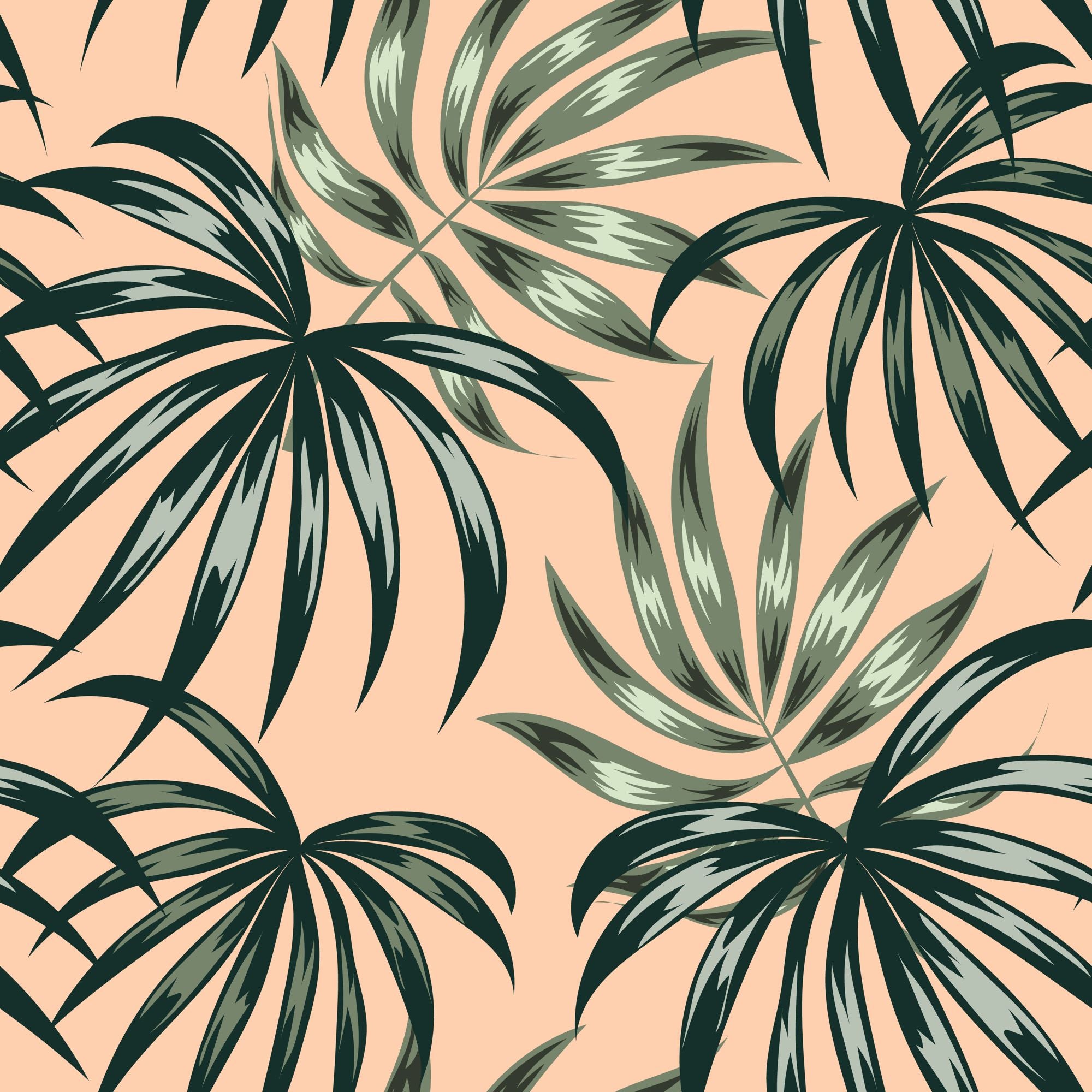 Tropical Palm Leaf Pattern Design