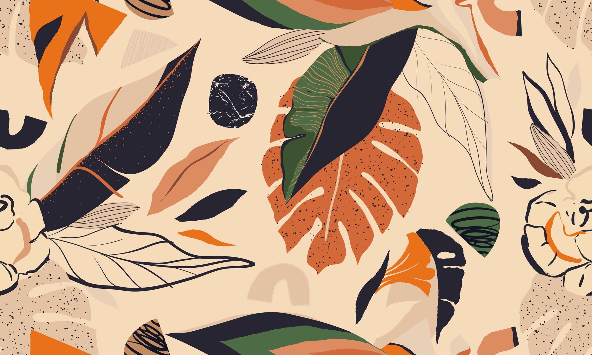 Modern Abstract Tropical Art Pattern