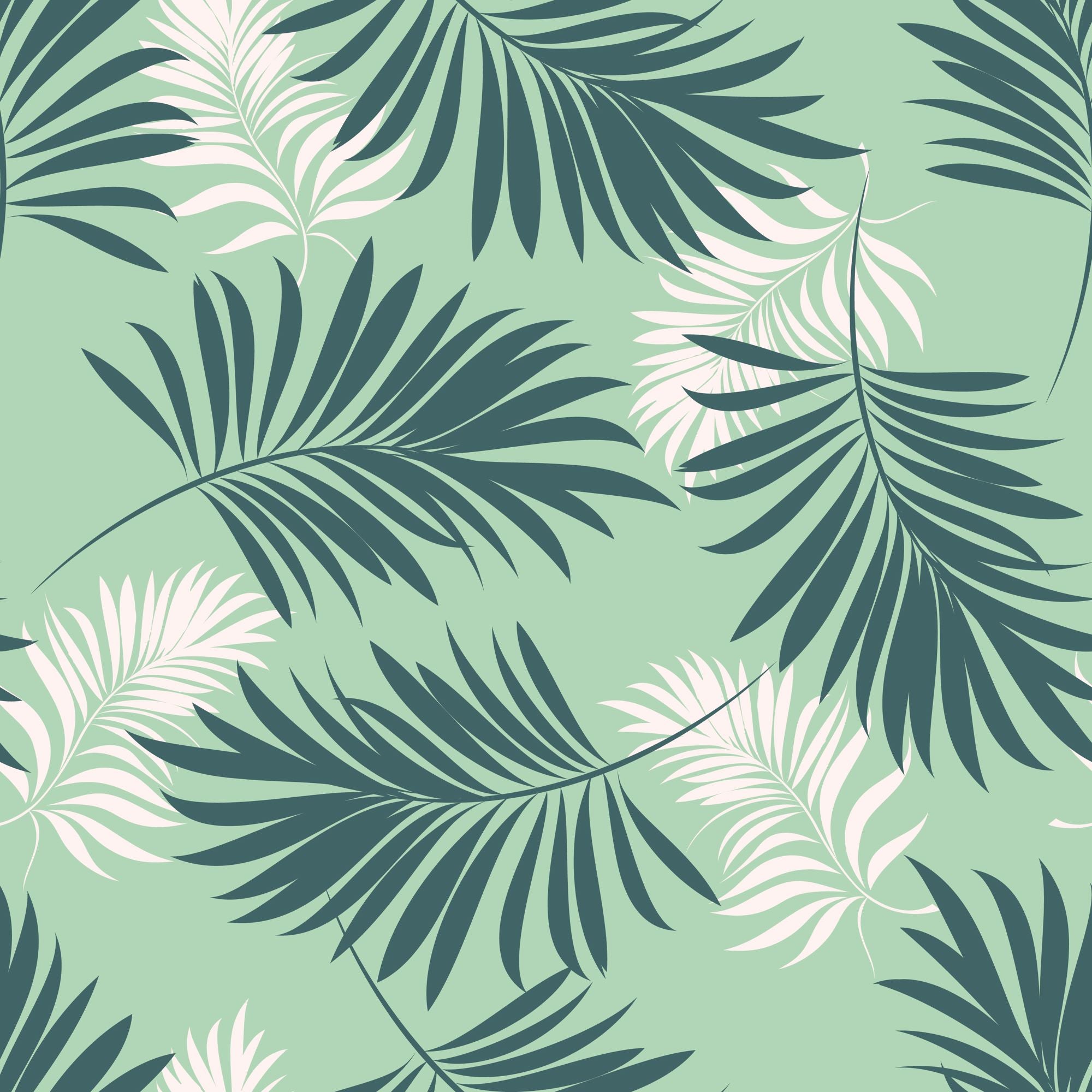 Tropical Palm Leaf Green Pattern