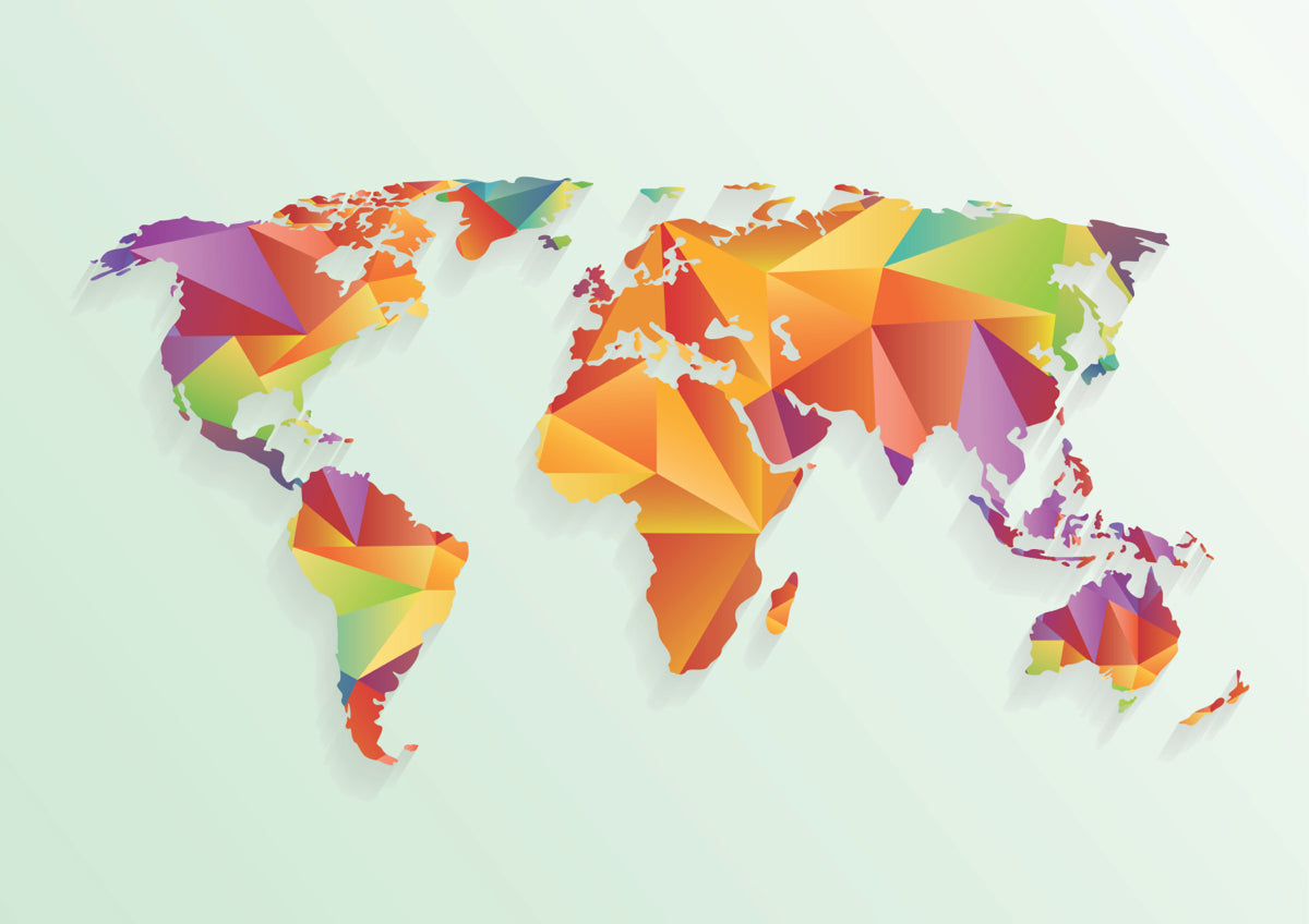 Geometric World Map – Contemporary Global Art