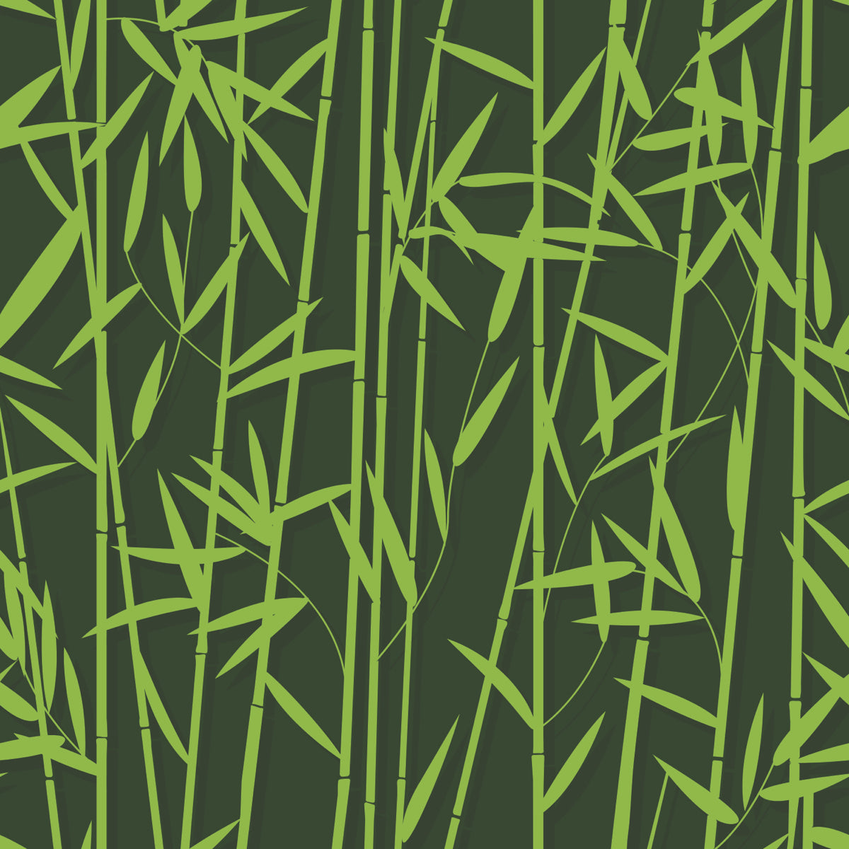Tropical Bamboo Forest Print in Green Tones