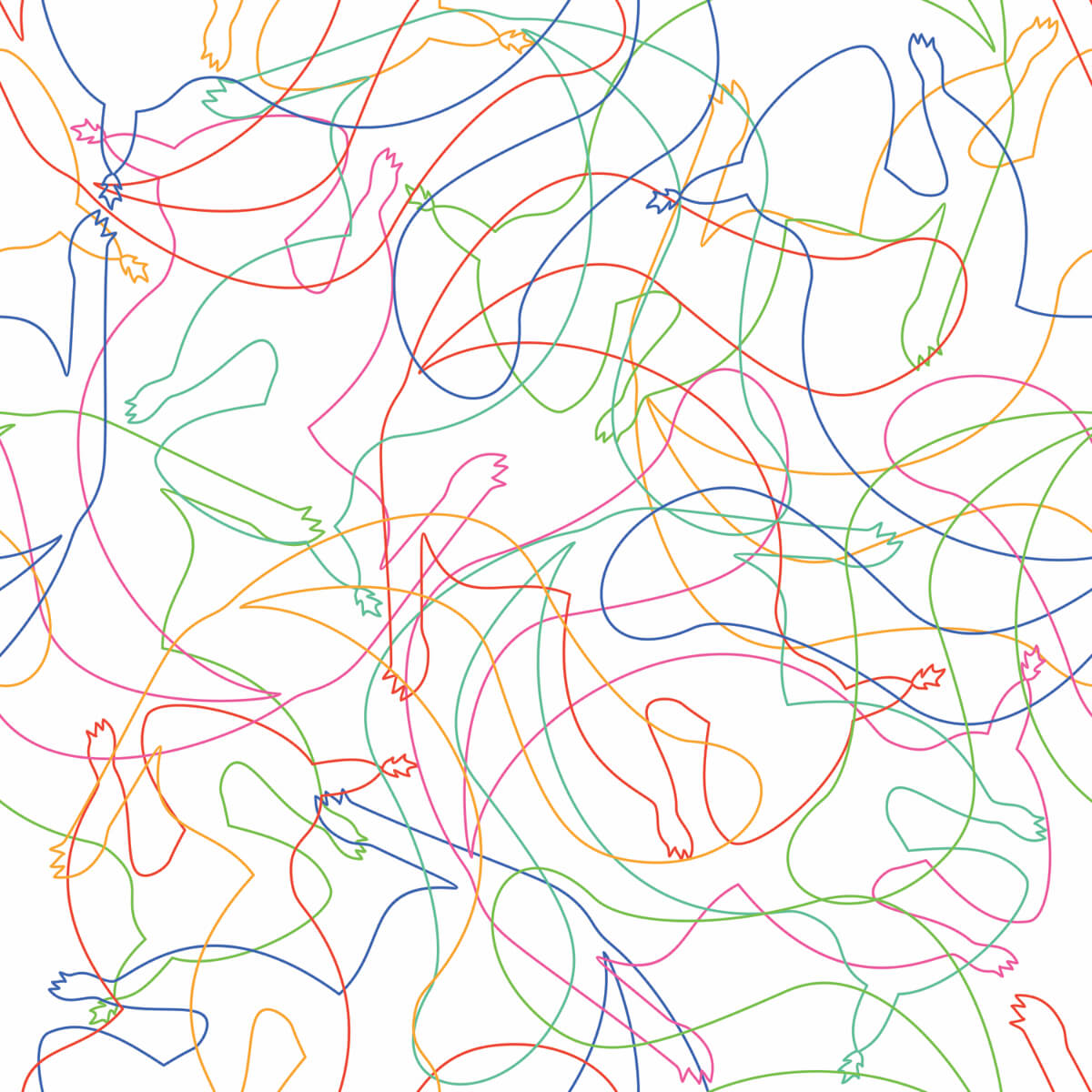 Colorful Abstract Line Art Pattern