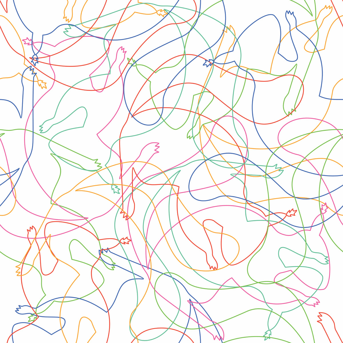 Colorful Abstract Human Line Art Pattern