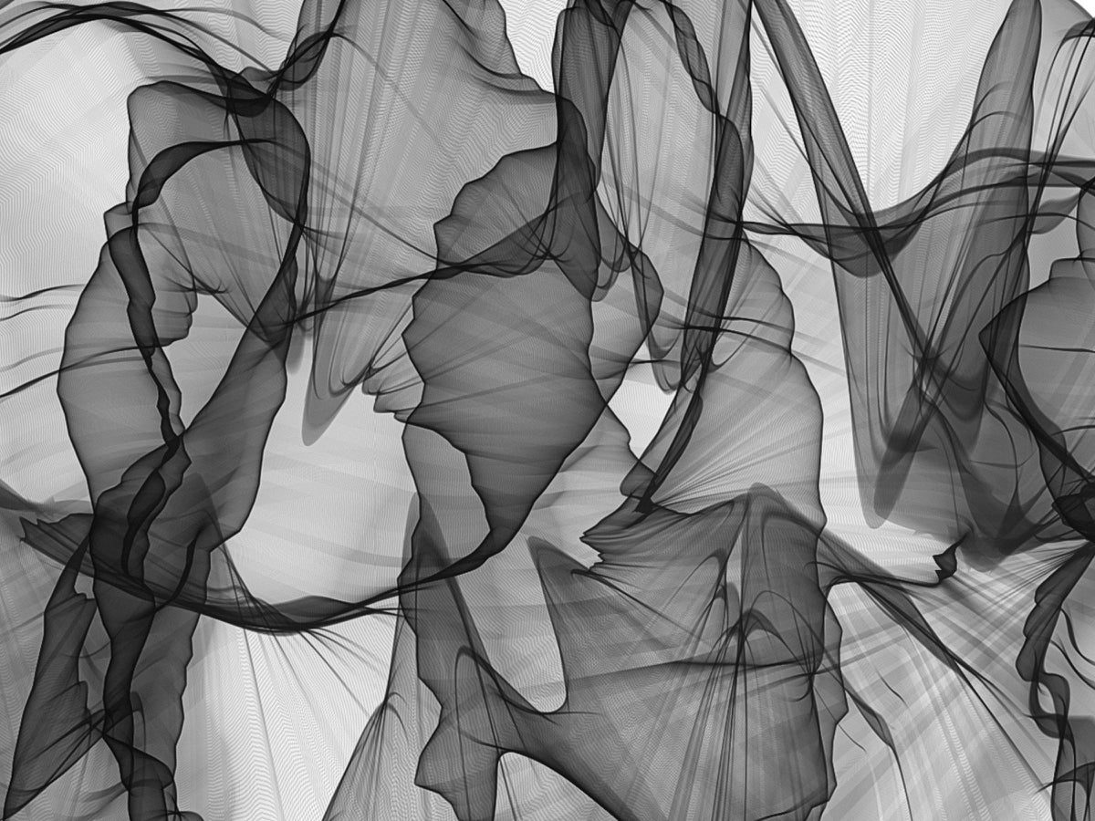Monochrome Smoke Wave Abstract Design Panel