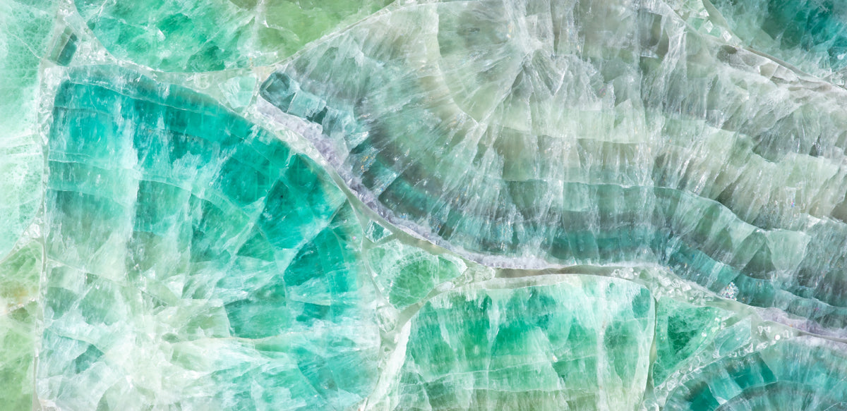 Aqua Green Crystal Quartz Stone Texture Art