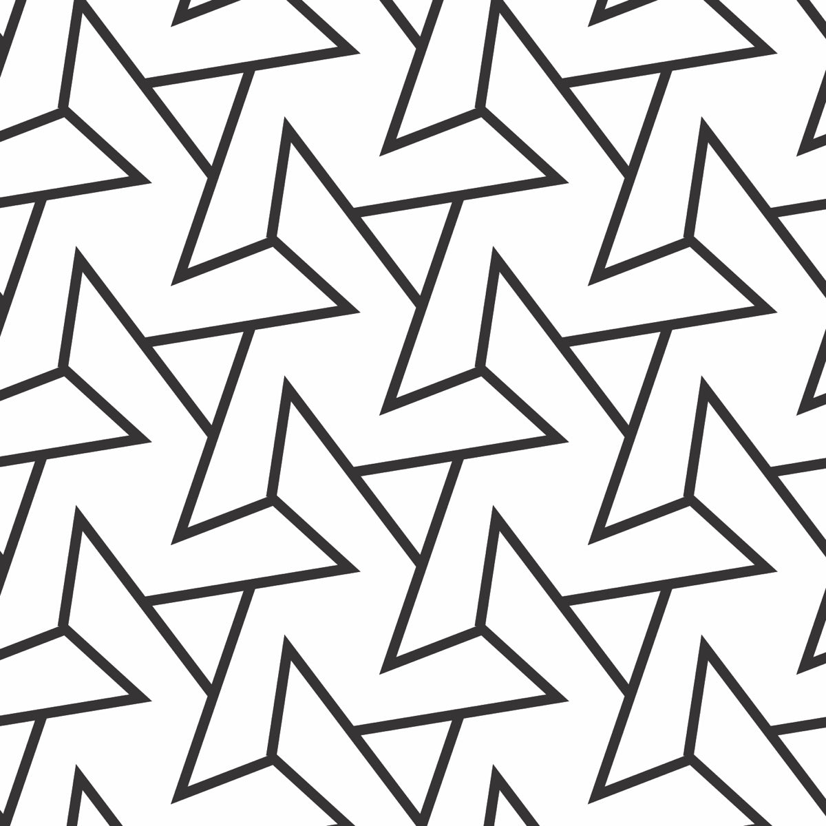 Modern Black & White Geometric Arrow Pattern