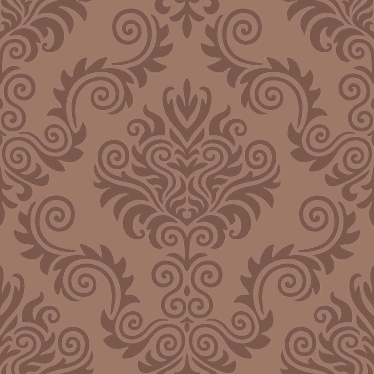 Elegant Vintage Damask Pattern in Maroon Brown