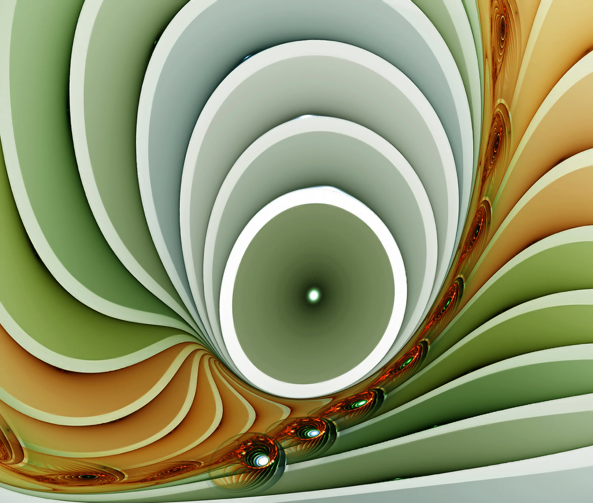 Abstract Vortex Tunnel Art in Earthy Tones