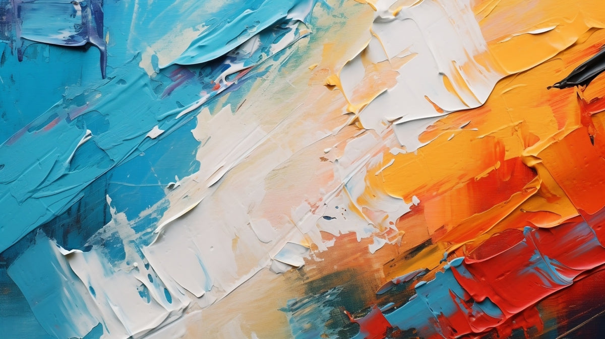 Bold Textured Abstract Art in Sunset Hues