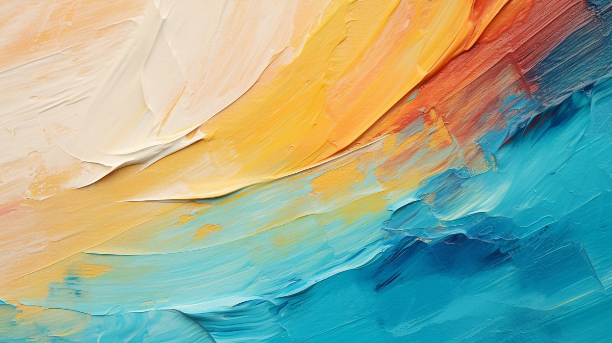 Sunset Ocean Abstract Texture in Acrylic Strokes