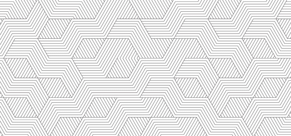 Modern Geometric Hexagon Line Art Pattern