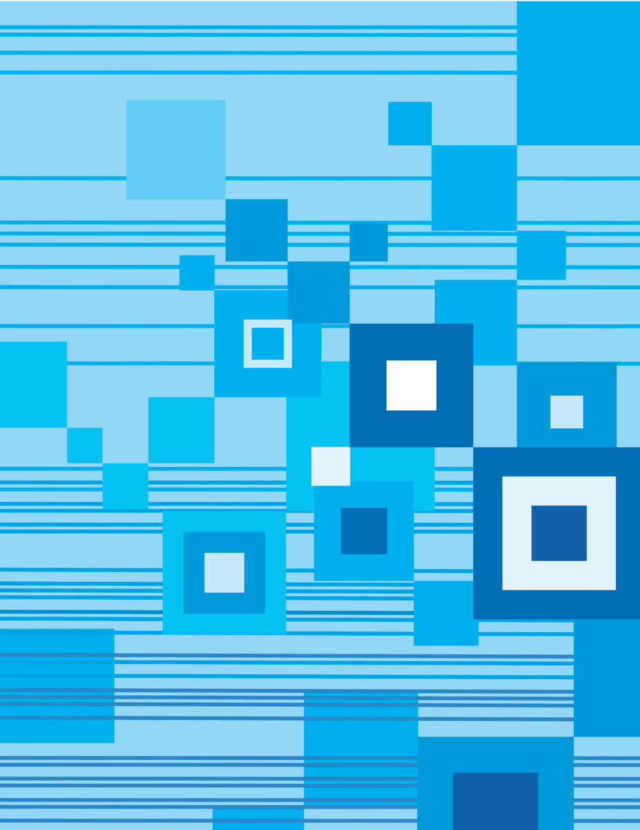 Modern Blue Geometric Squares Wall Design