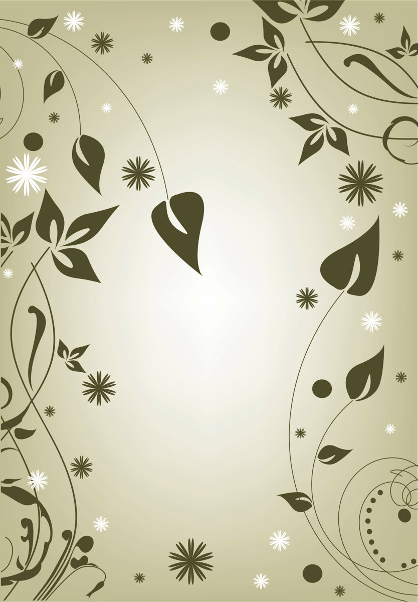 Elegant Olive Green Floral Border Background
