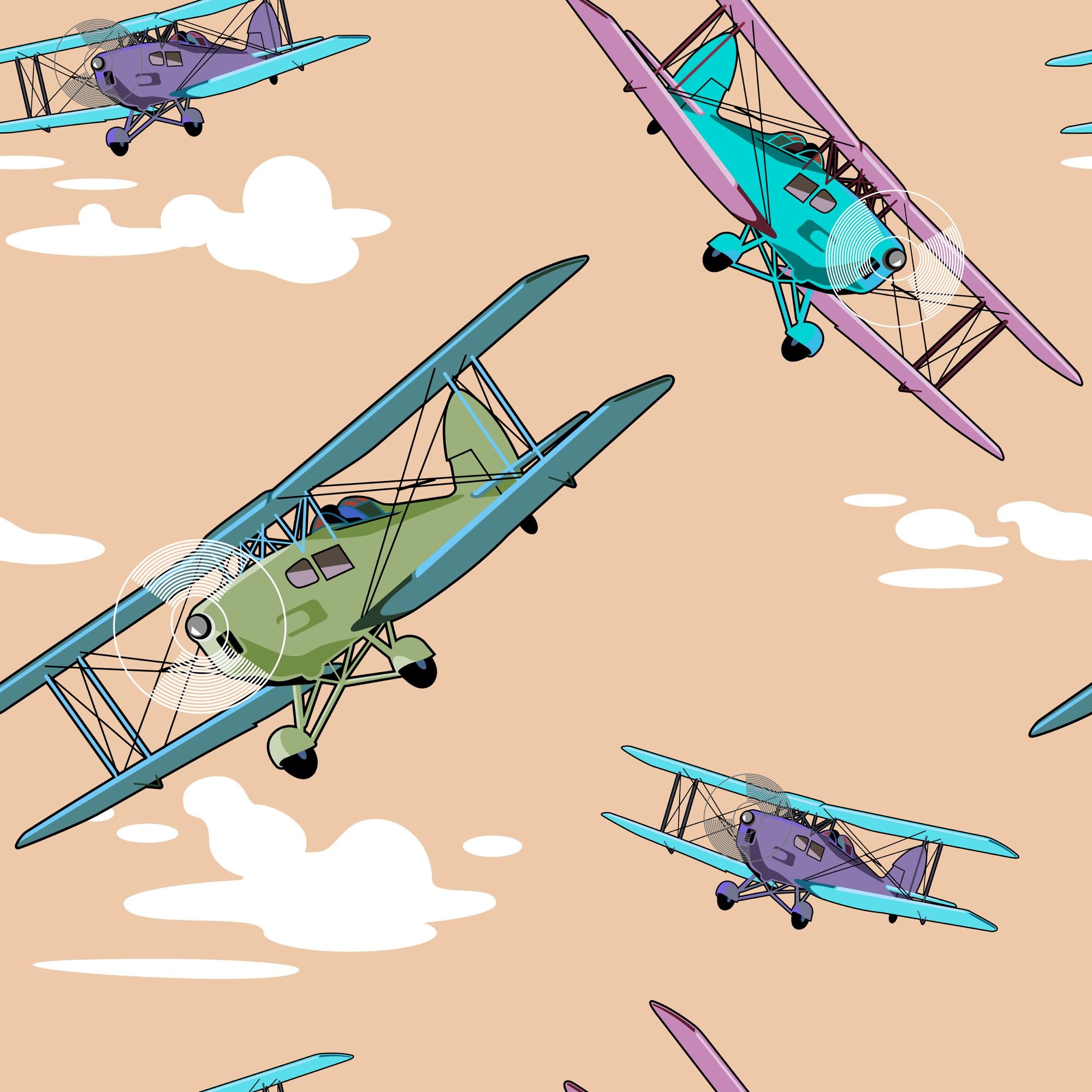 Colorful Vintage Airplanes