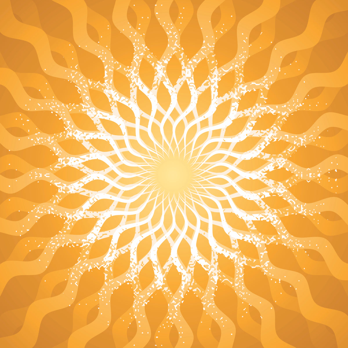 Radiant Abstract Sun Mandala in Orange Tones
