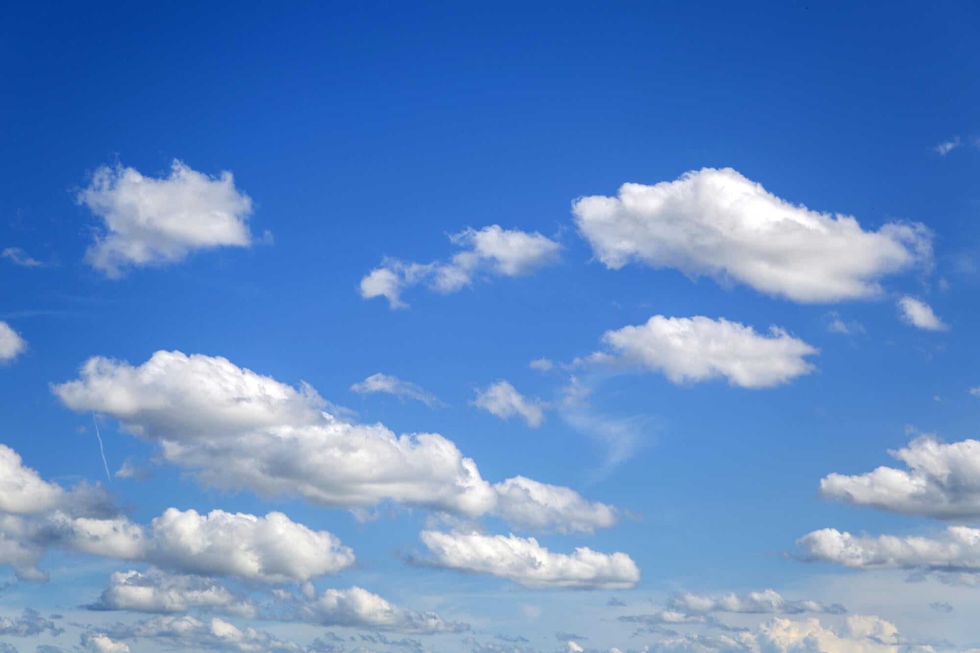 Clear Sky and Cotton Clouds