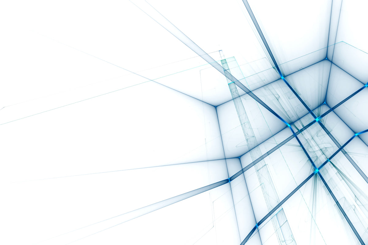 Futuristic Blue Geometry – Modern Stretch Ceiling Design