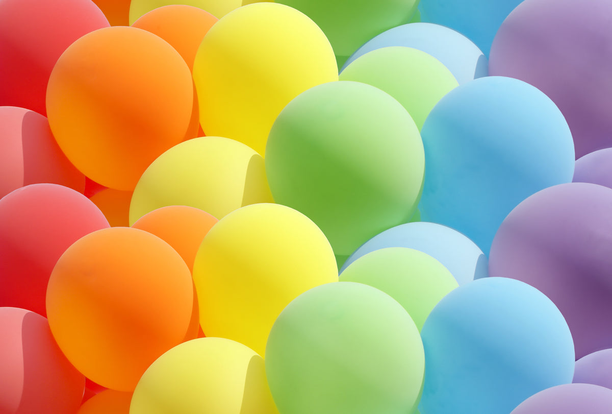 Vibrant Rainbow Color Party Balloons Pattern