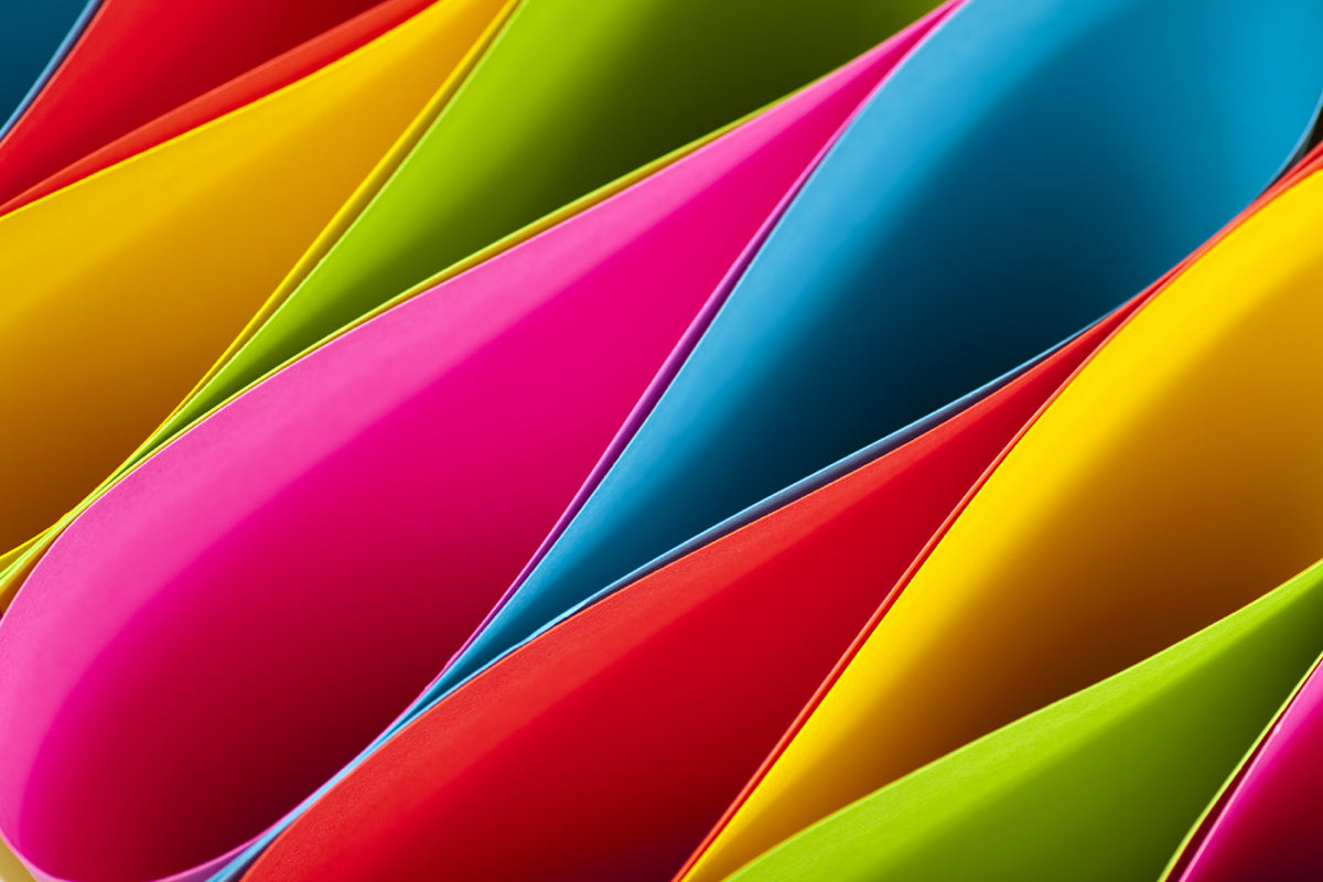 Vibrant Curved Color Paper Strips Design Art