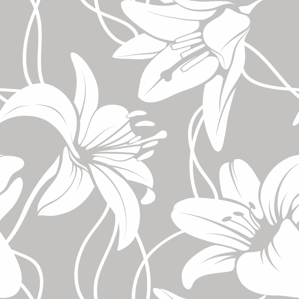 Elegant Monochrome Floral Wall Design Panel