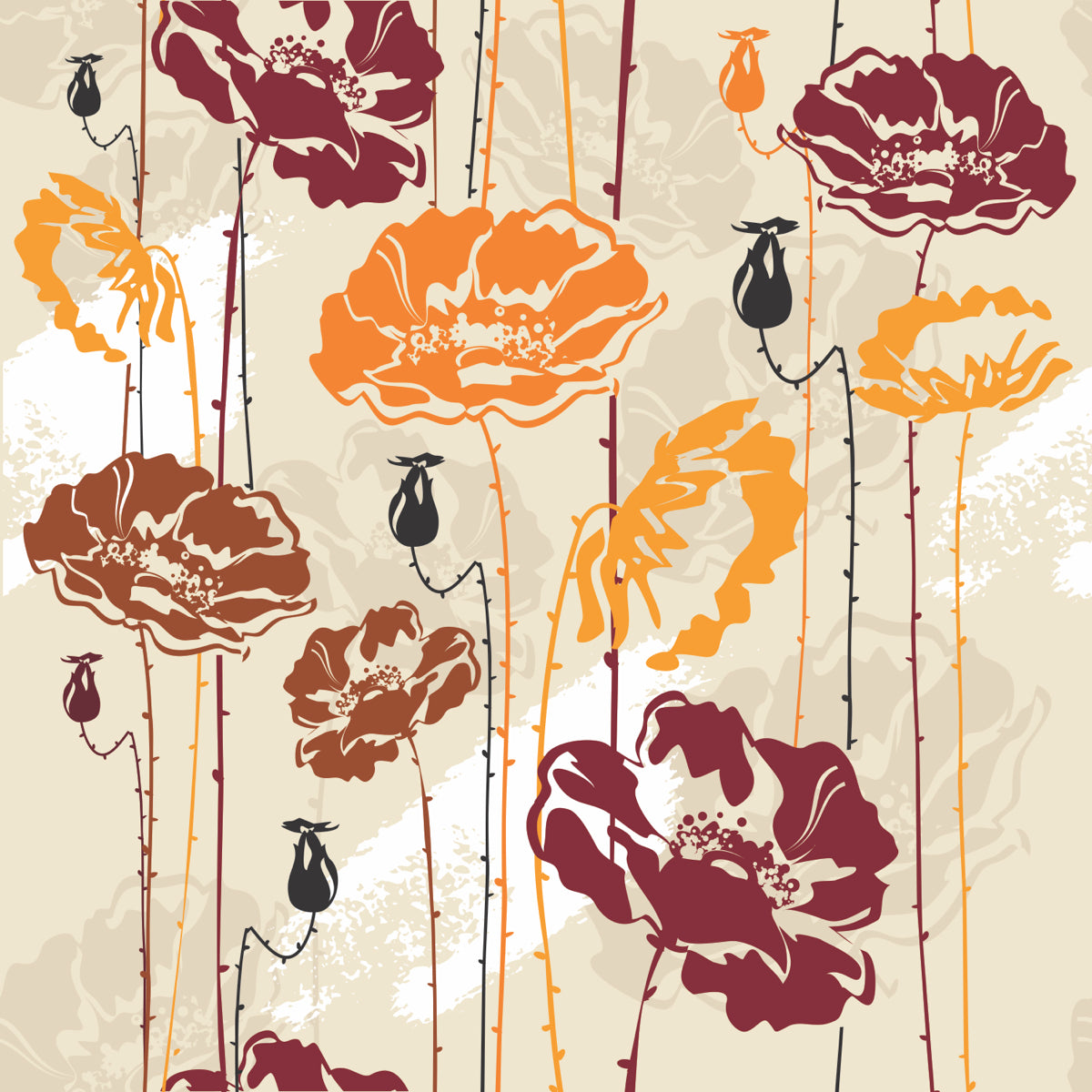 Elegant Autumn Bloom Floral Wallpaper Design