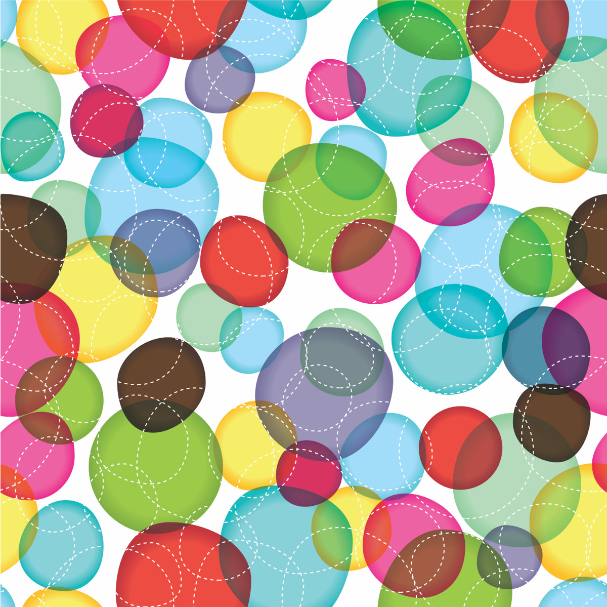 Playful Overlapping Colorful Bubble Pattern