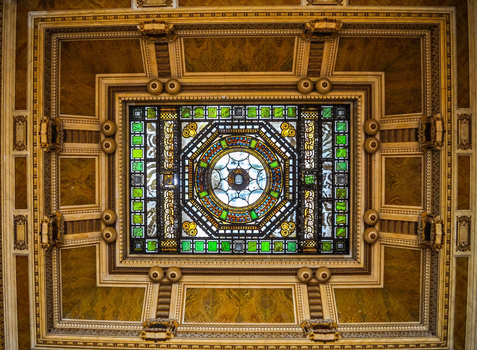 Ornate Stained Glass Ceiling