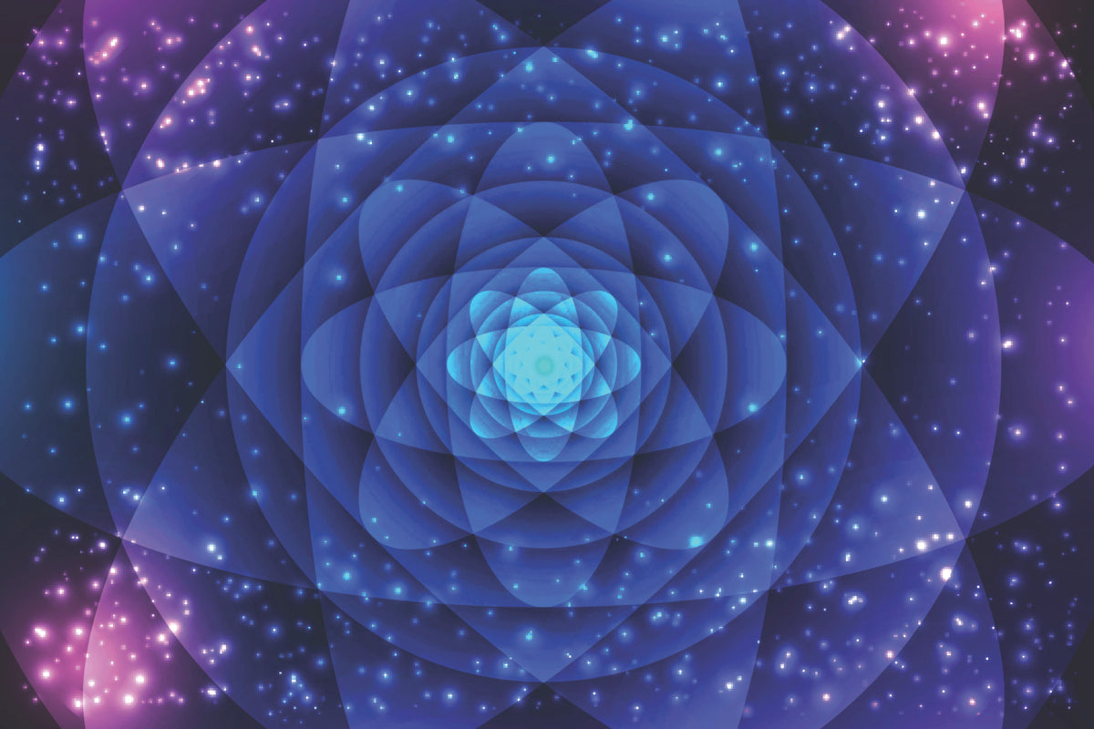 Galaxy Spiral Mandala with Starry Nebula Glow