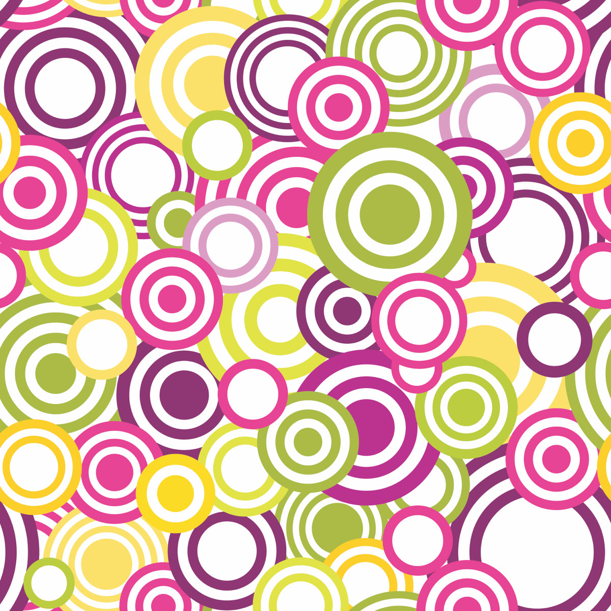 Retro Pop Art Circles Pattern in Bold Colors