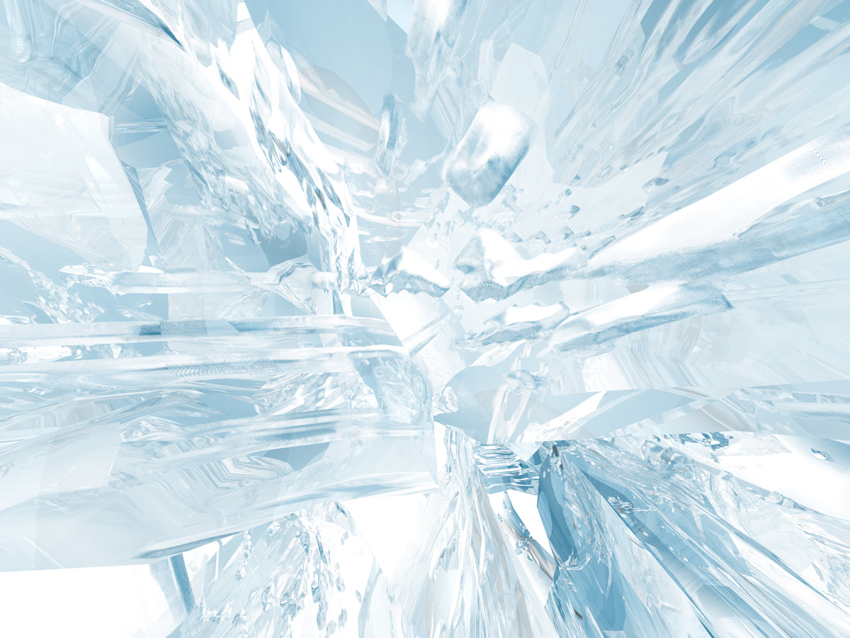 Abstract Crystalline Ice Texture in Cool Tones