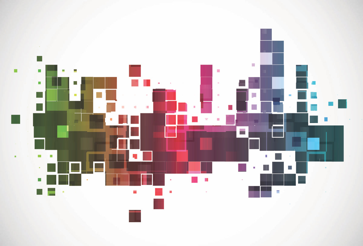 Colorful Digital Pixel Art Abstract Pattern